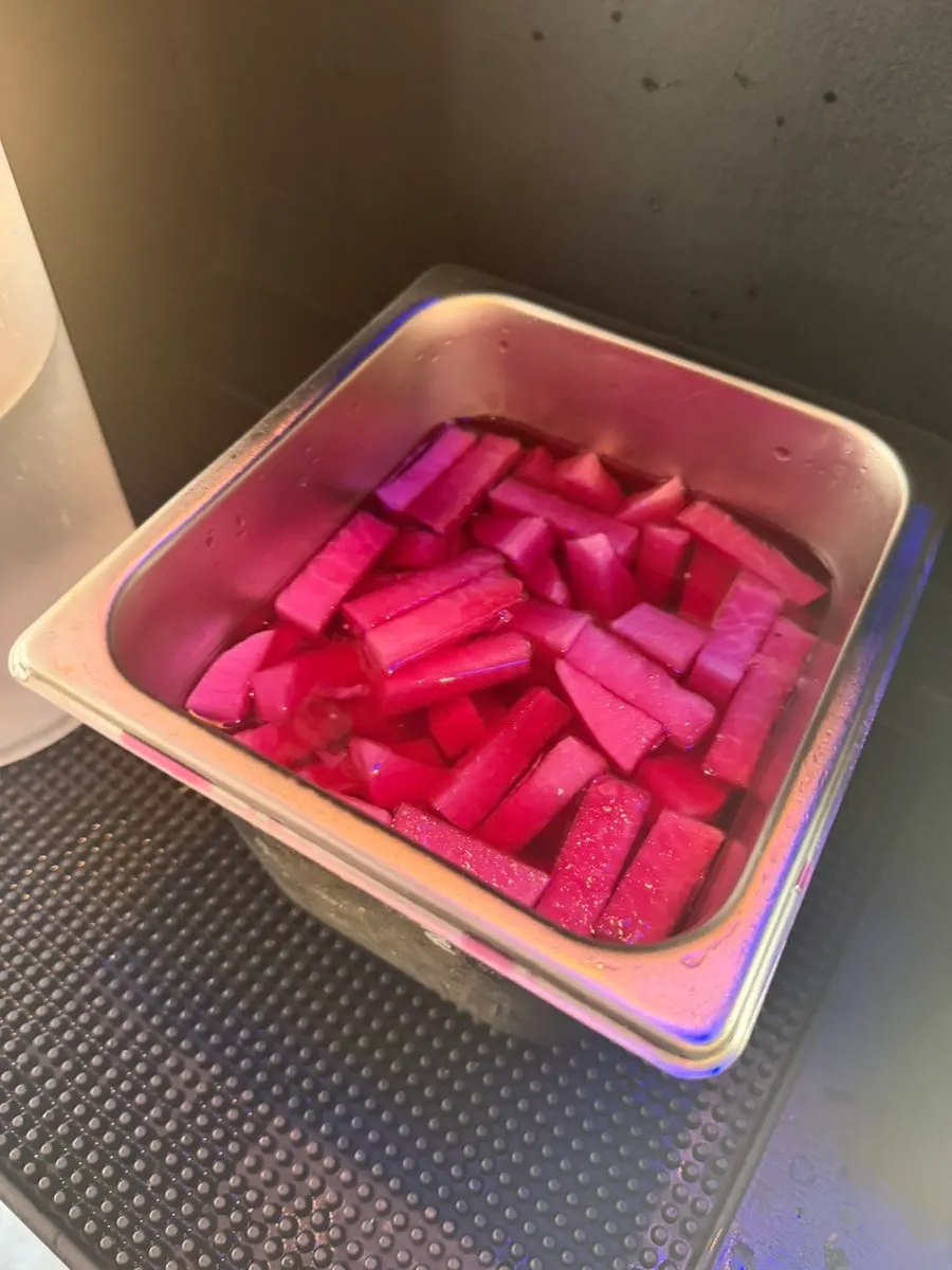 Pickles and water at the Daily Fix self-serve bar