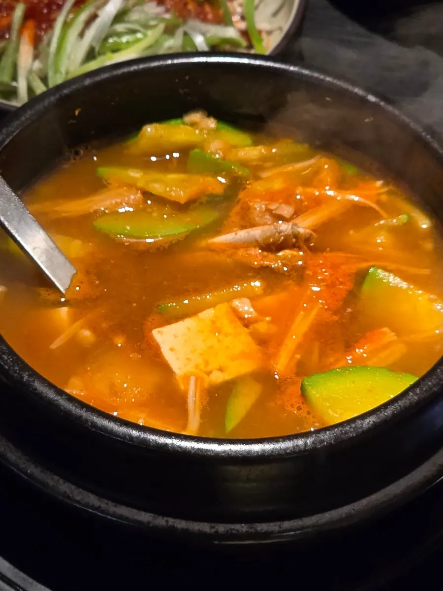 Sodangkkae O-gyeopjip's yukhoe topped with egg yolk
