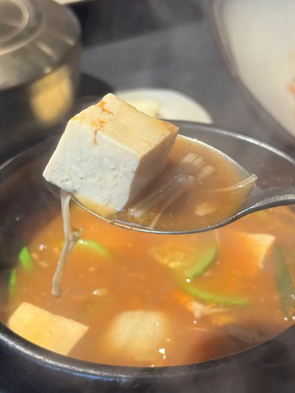 Doenjang-jjigae with tofu and vegetables