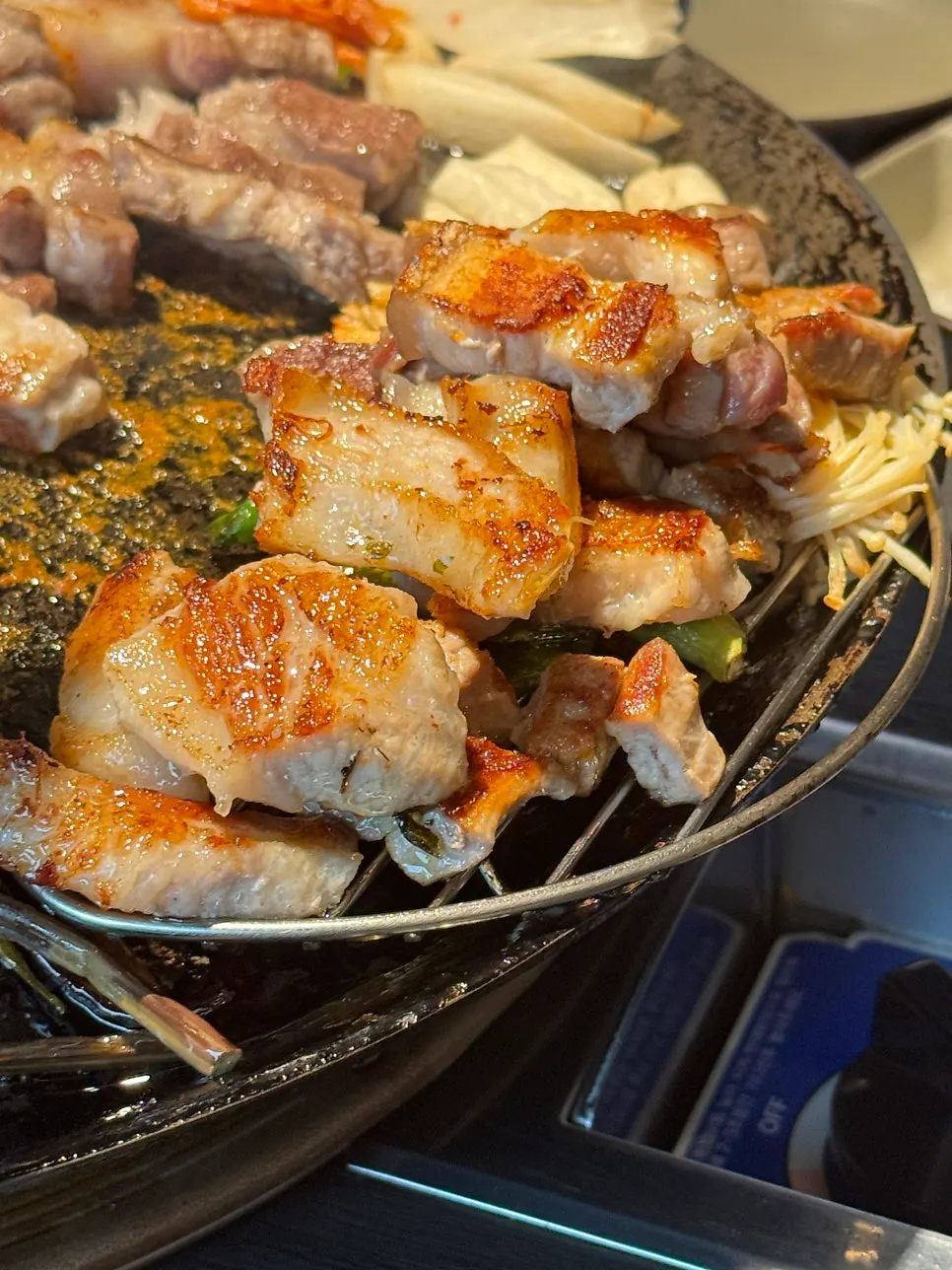 A finishing dish at a Gyodae Station Korean BBQ restaurant