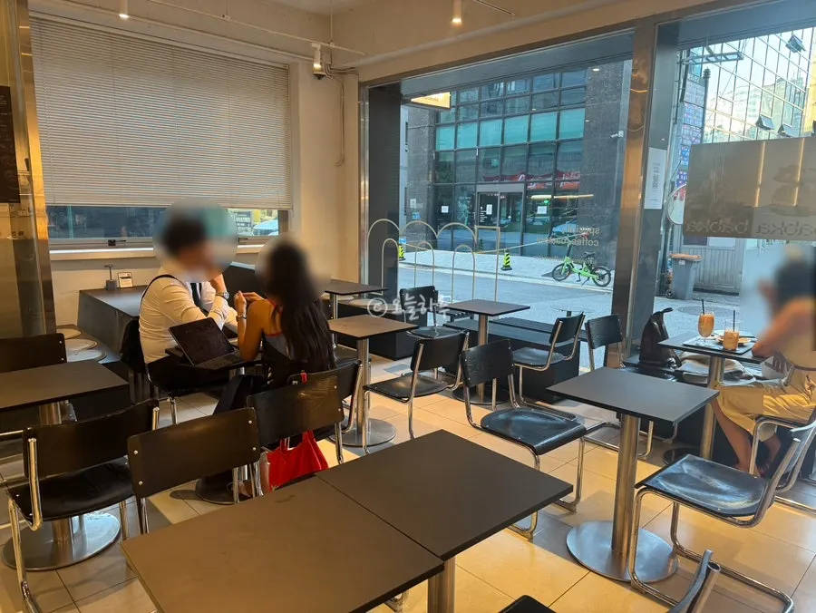 Café interior with soft lighting