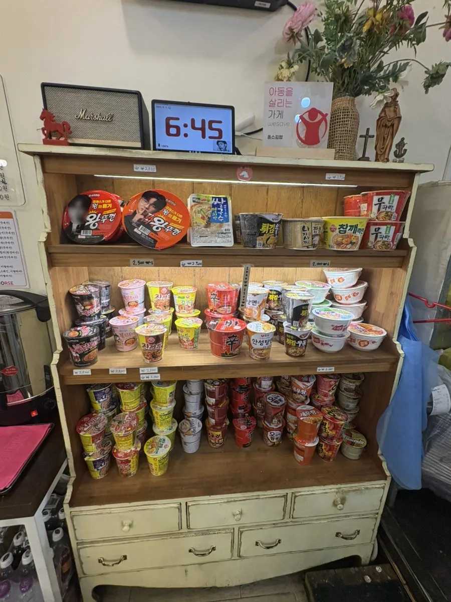 Cup noodle corner sold in the store