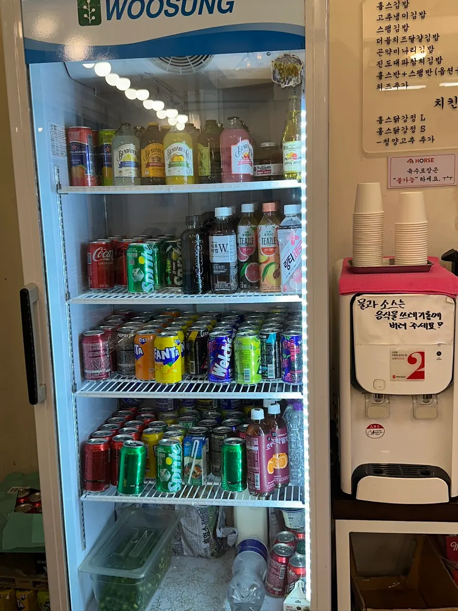 In-store drink fridge with zero-sugar drinks