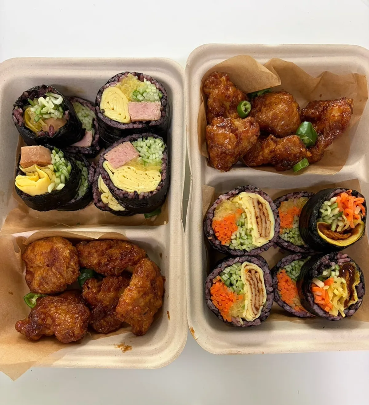 Packaged Halls Gimbap dakgangjeong set