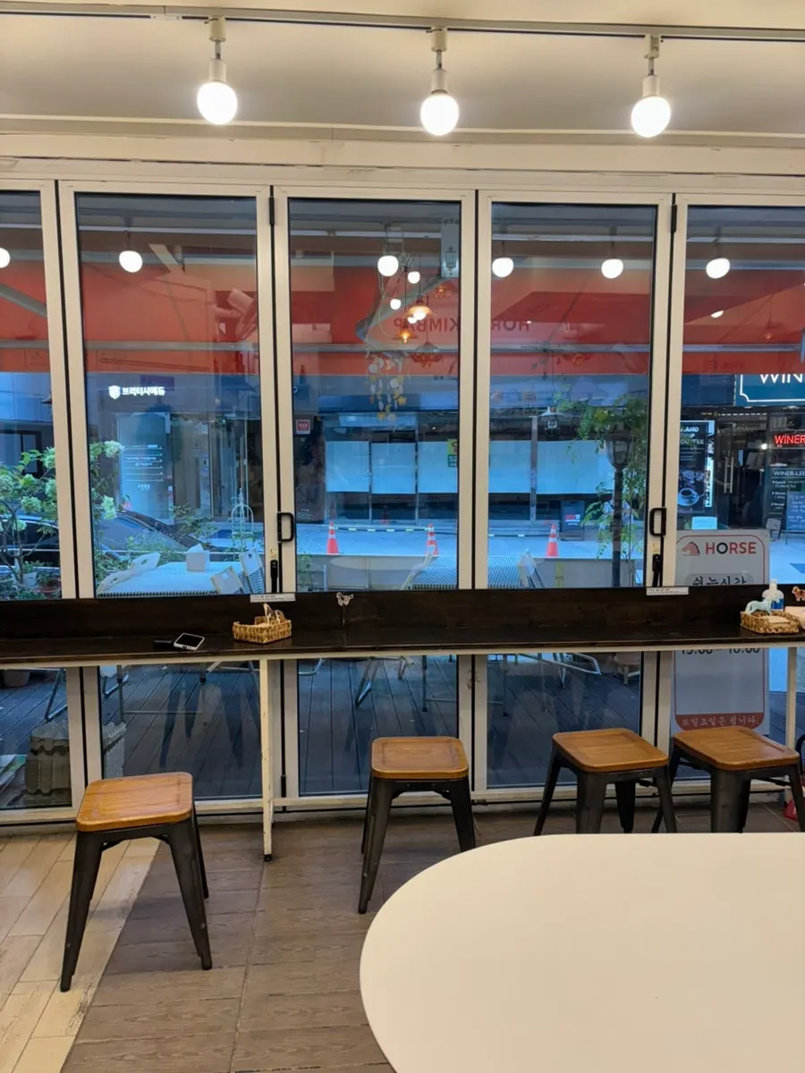 Indoor seats well suited to solo dining