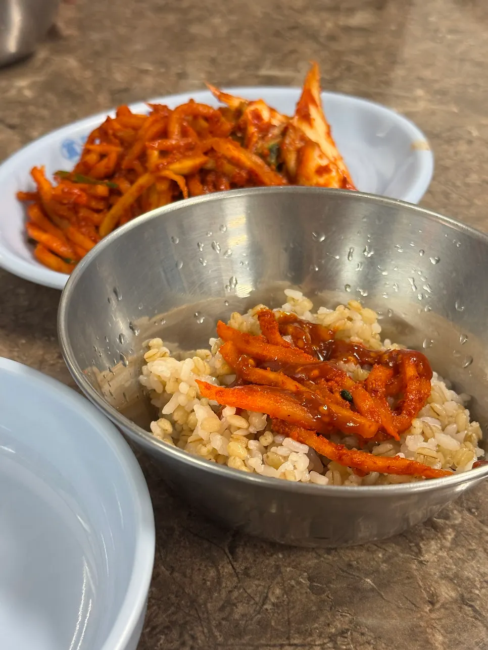 Barley rice served before the main dishes