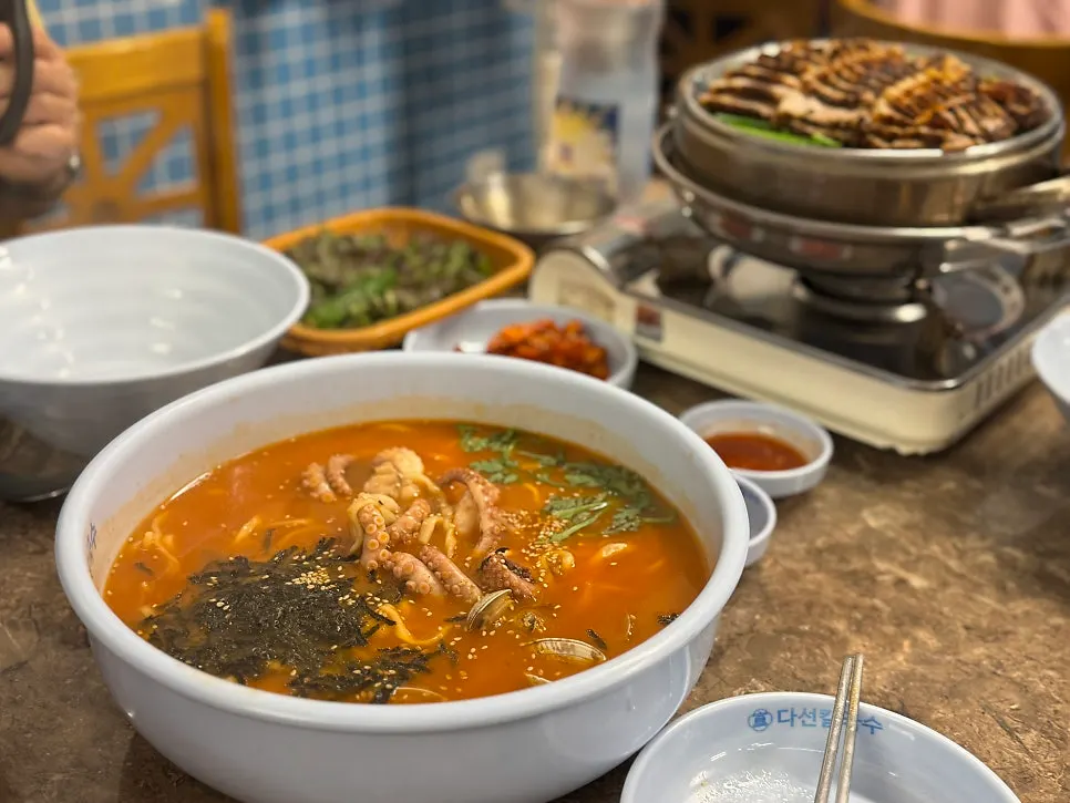 Daseon spicy octopus kalguksu with irresistible broth