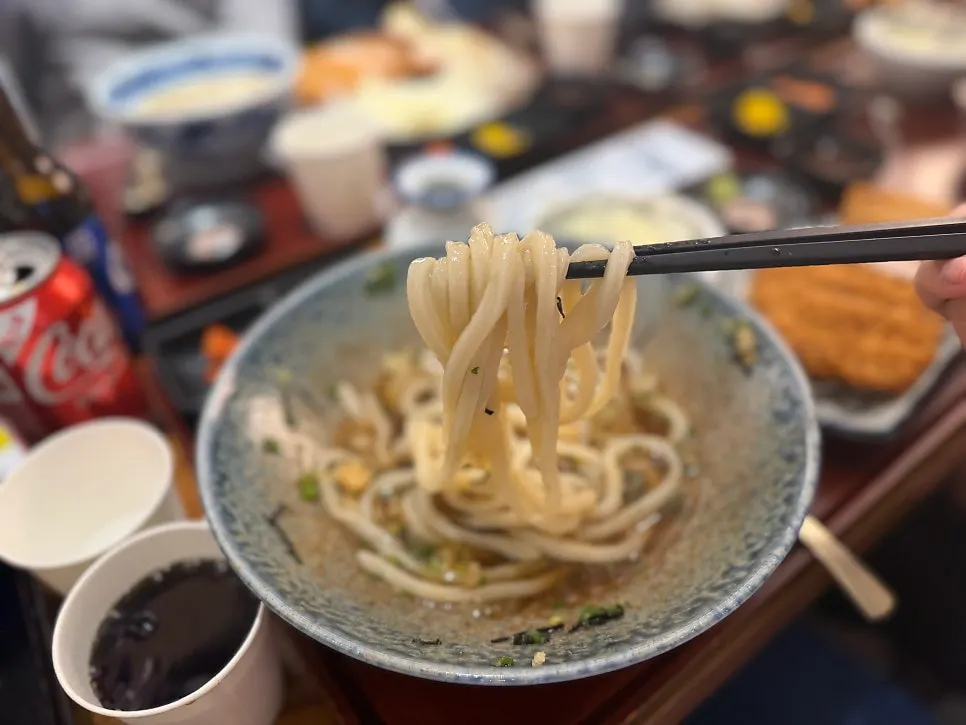 Springy, chewy bukkake udon noodles