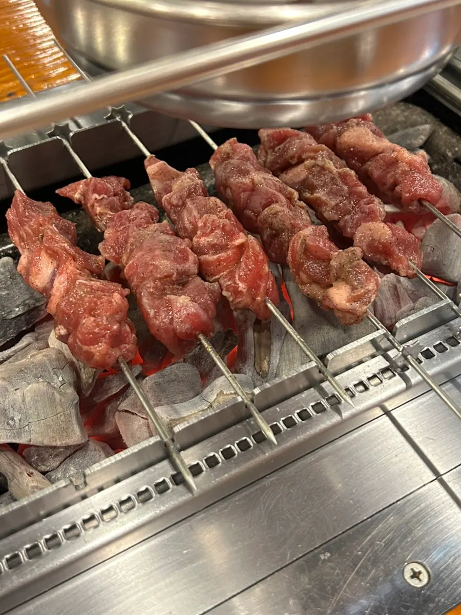 Ordered lamb sirloin skewers and lamb skewers