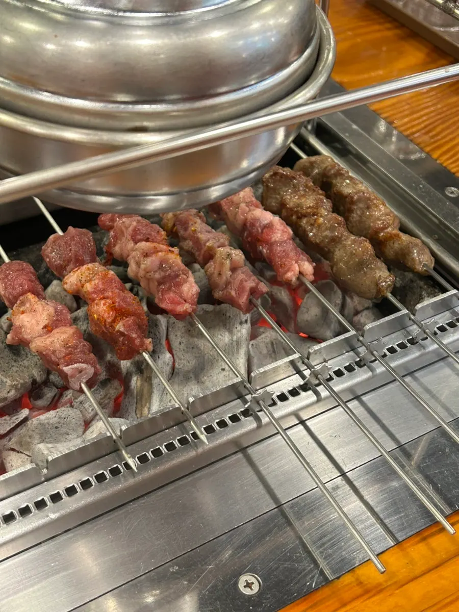 Ordered lamb sirloin skewers and lamb skewers