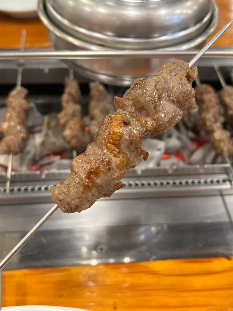Ordered lamb sirloin skewers and lamb skewers