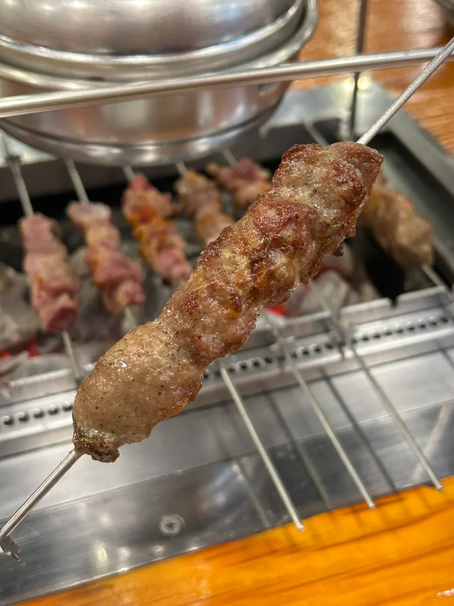 Ordered lamb sirloin skewers and lamb skewers