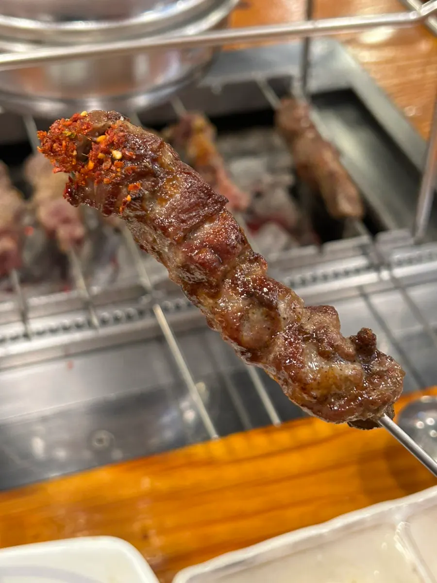 Ordered lamb sirloin skewers and lamb skewers