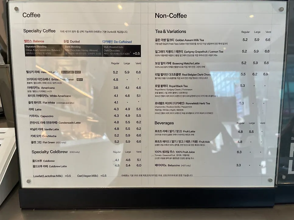 Mini Male Coffee Roaster coffee and non-coffee menu board
