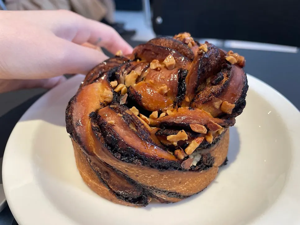 Original babka curled into a flower shape