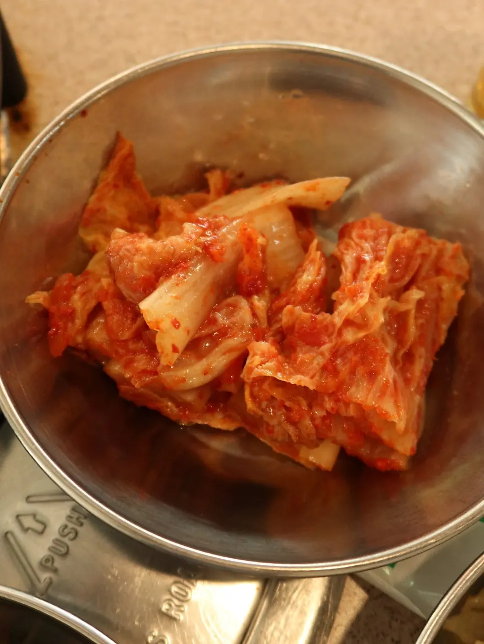 Complimentary country-style napa cabbage soybean paste soup at Gyodaepae