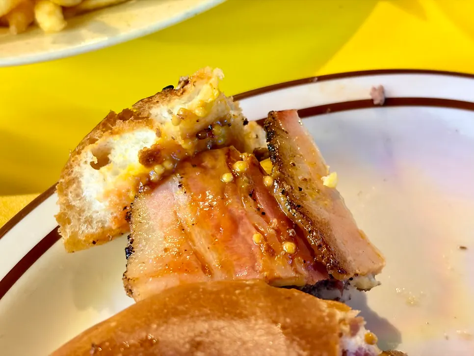 Handmade burger with cheese and smoked bacon