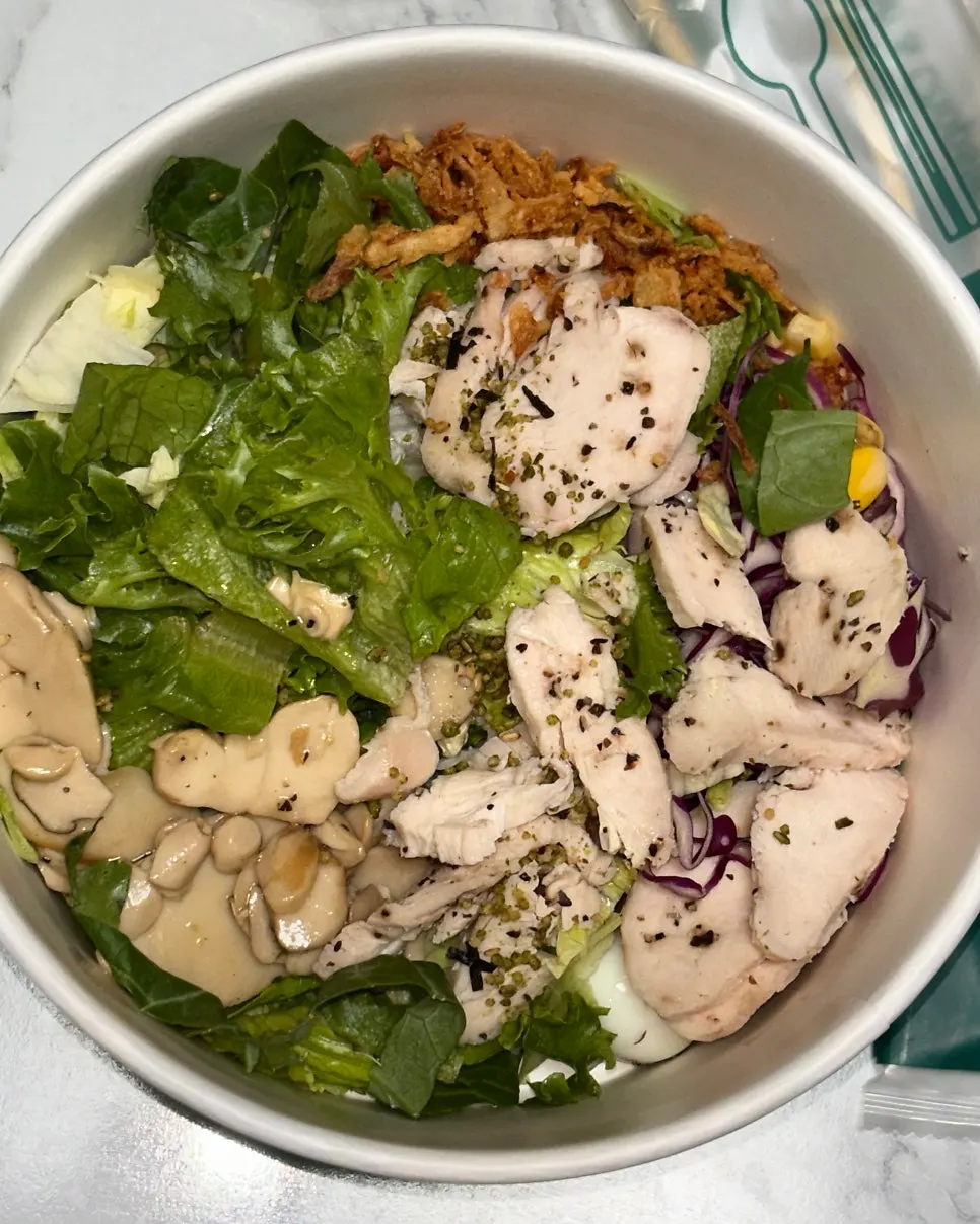Pepper chicken breast bibim poke salad