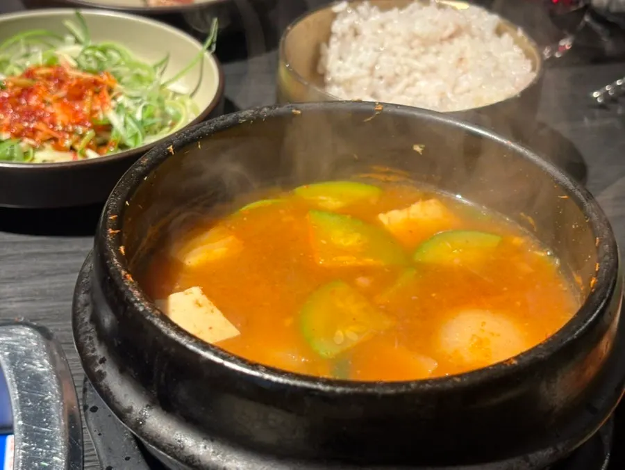 Meat and vegetables served together