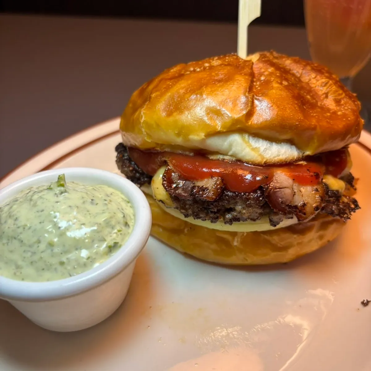 Bacon cheeseburger upgraded with a pretzel bun