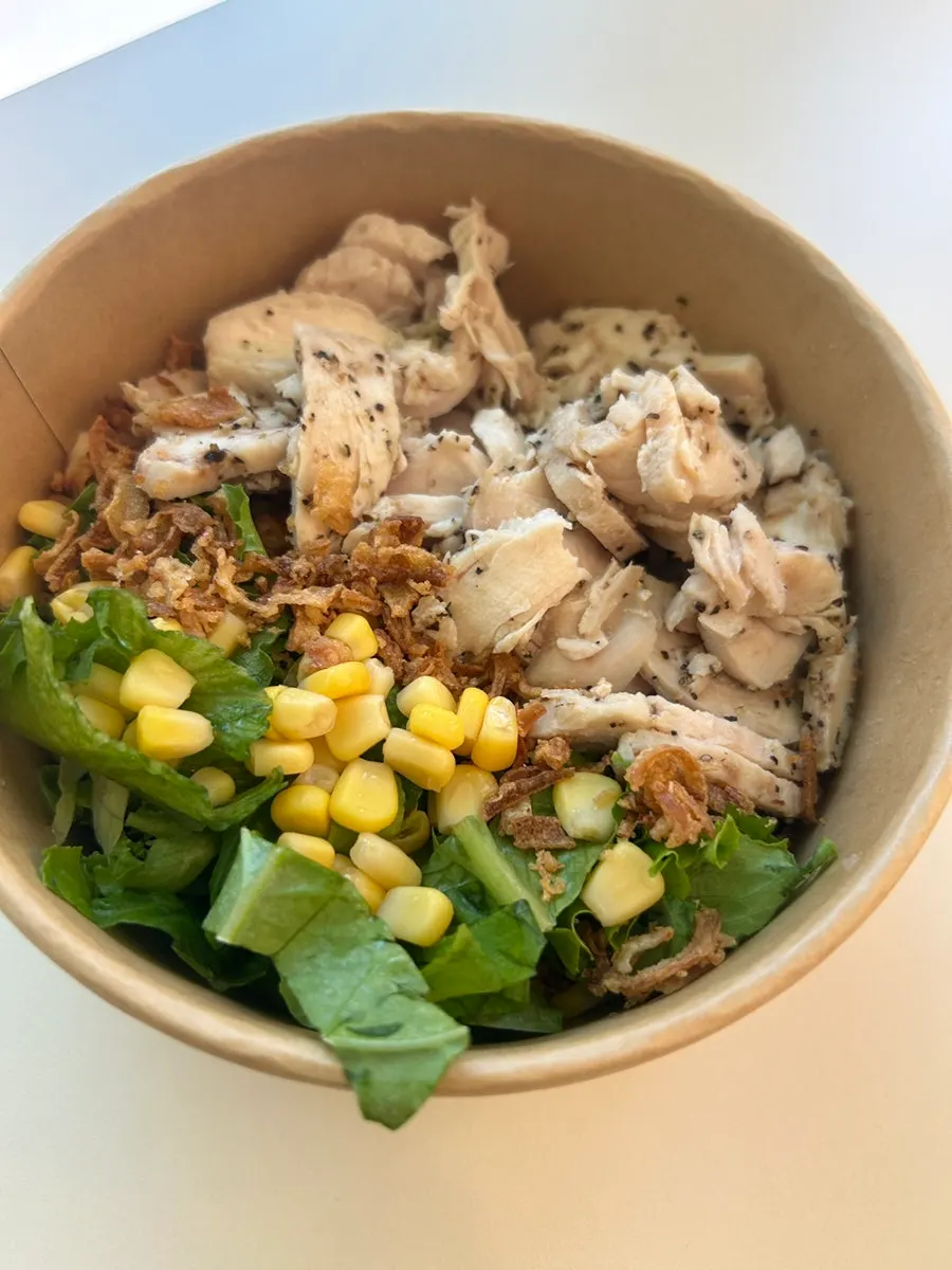 A poke bowl paired with a drink