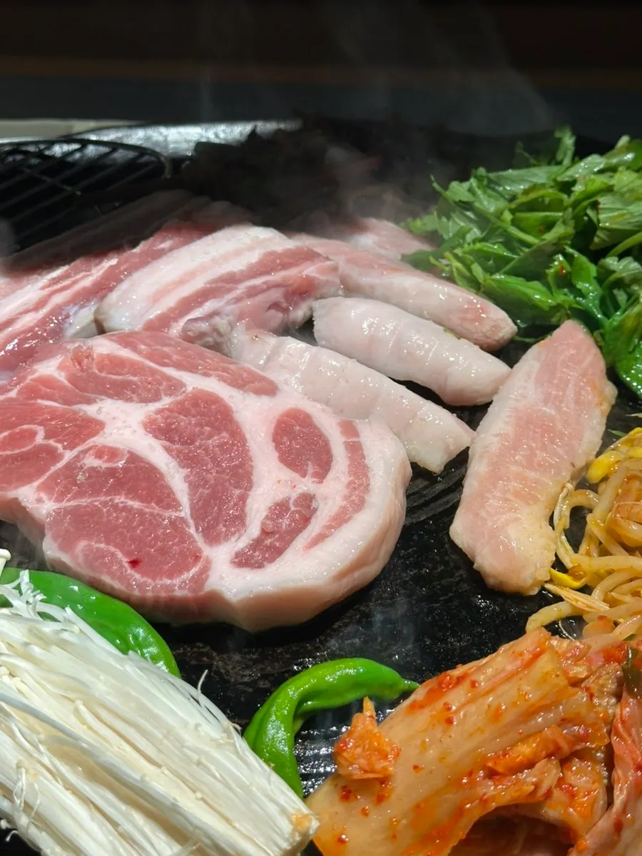 Close-up of skin-on pork belly