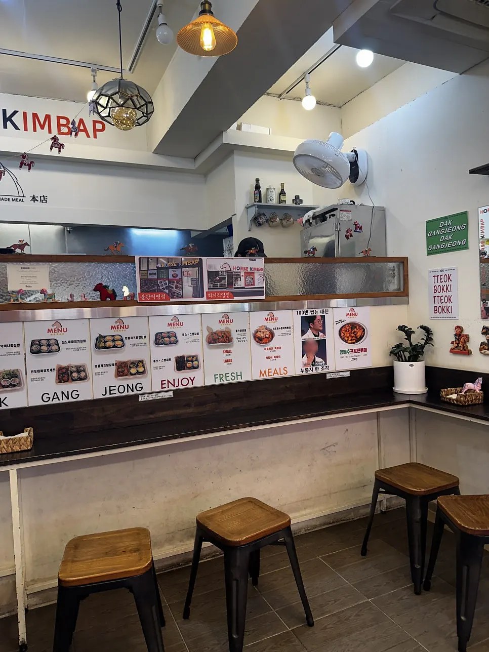 Interior seating overview at Halls Gimbap Main Branch