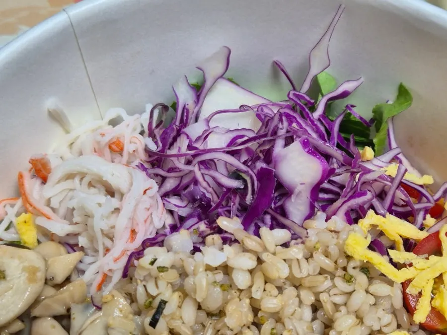 Shrimp & scallop bibim poke with added yuzu oil dressing