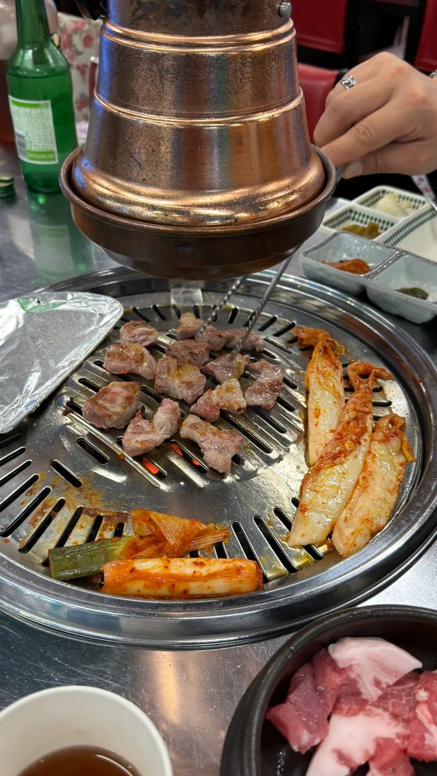 연탄불에 구워지는 설화 꼬들살