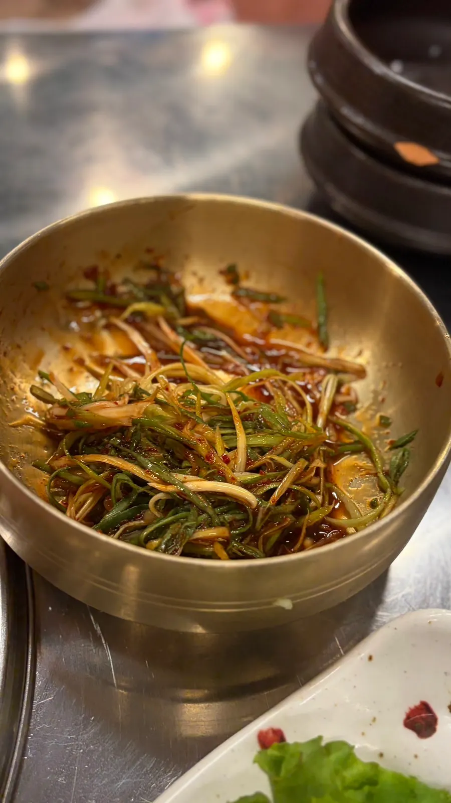 Detail of side dishes in vintage tableware
