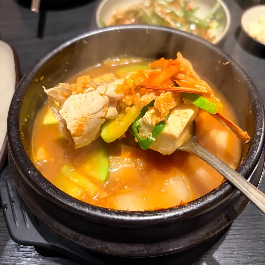 Doenjang stew with crab