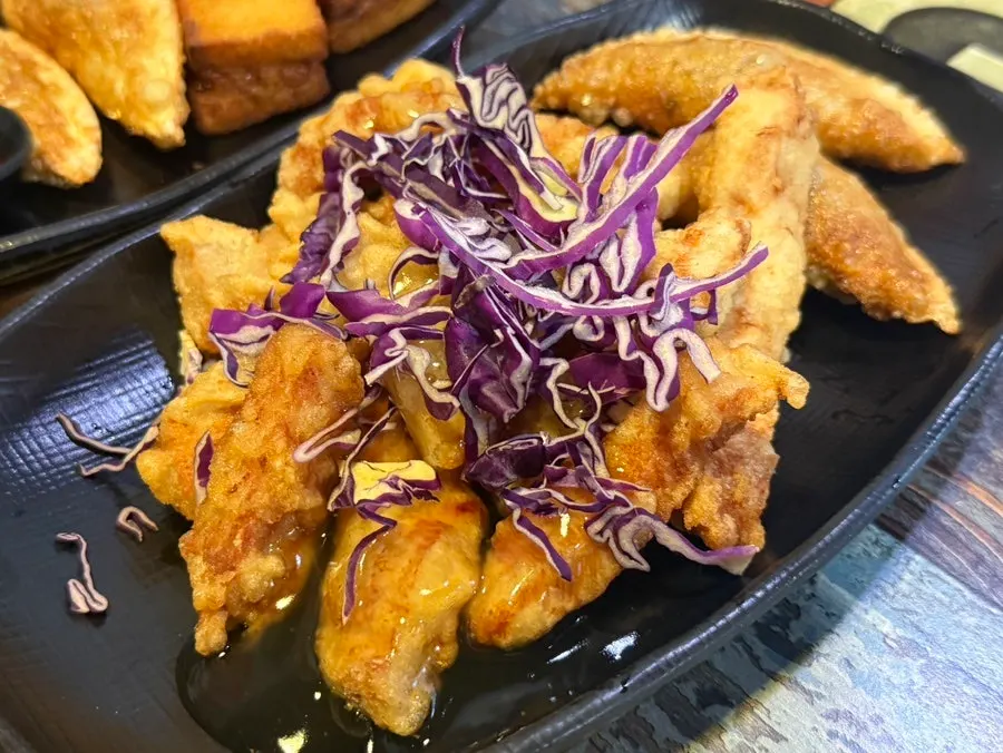 教洞炒码面糯米糖醋肉炸物切面