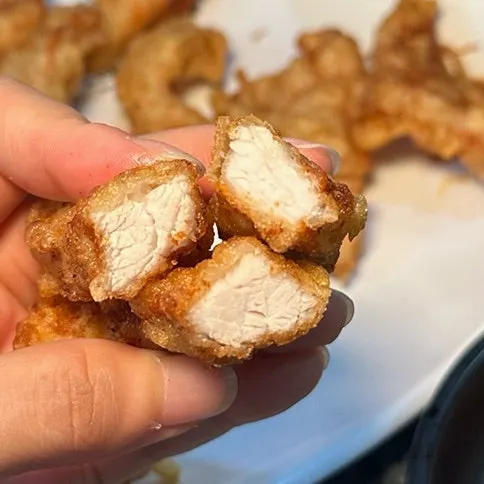 Cross-section of tangsuyuk showing thick pork inside