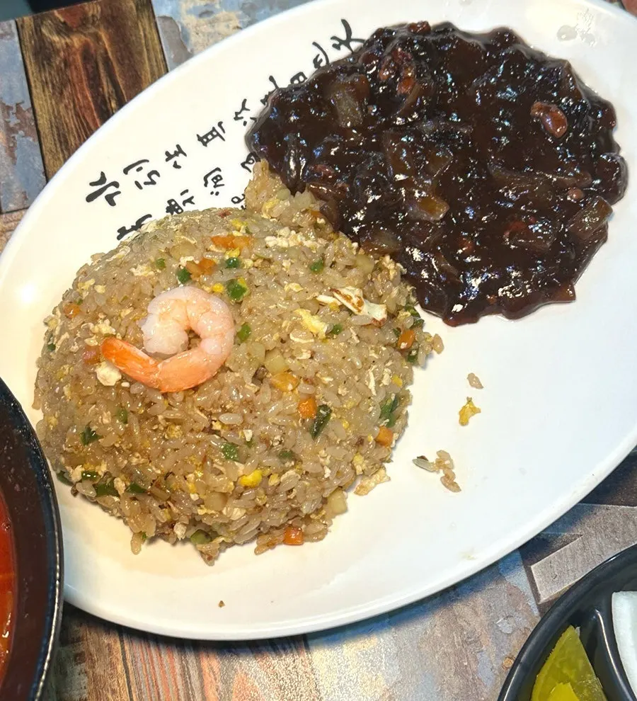 A bowl of shrimp fried rice at Gyodong Jjamppong Yongjeong Branch