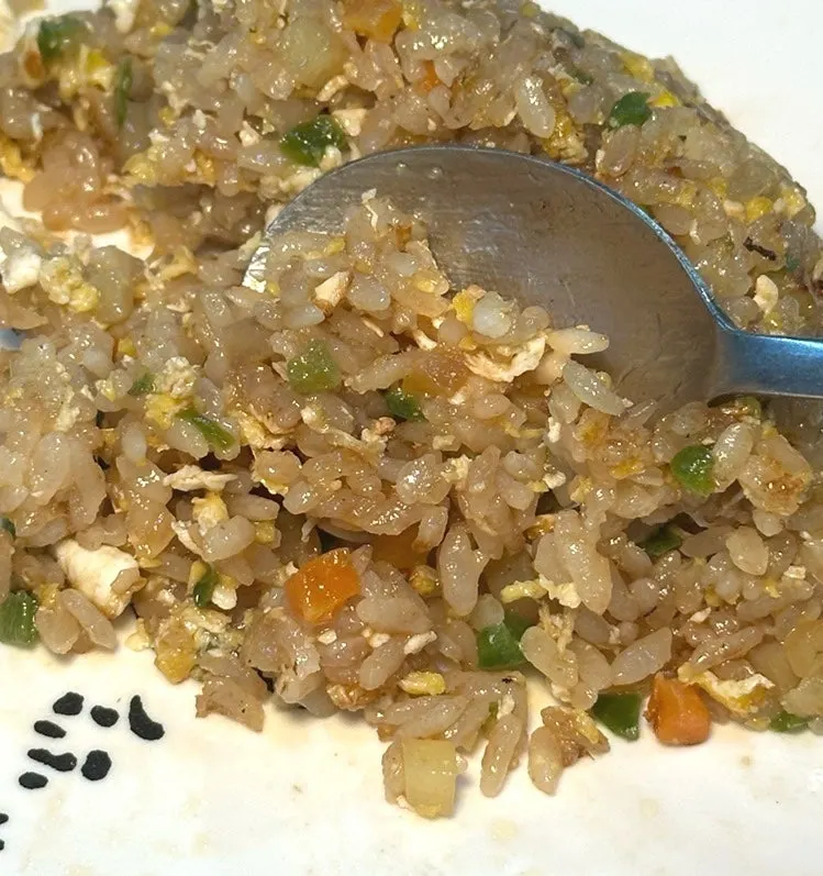Shrimp fried rice mixed with jjajang sauce