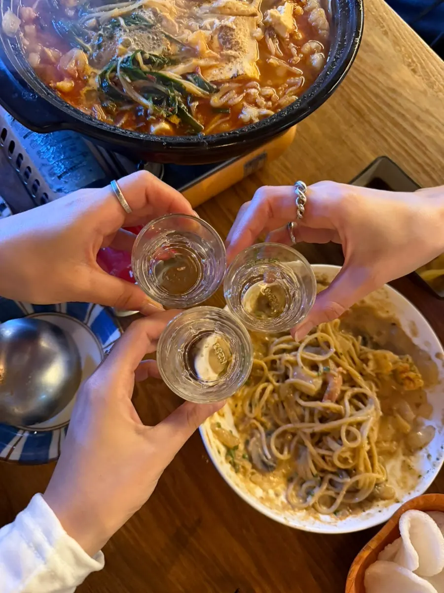 Tender beef intestines lifted out of the motsunabe