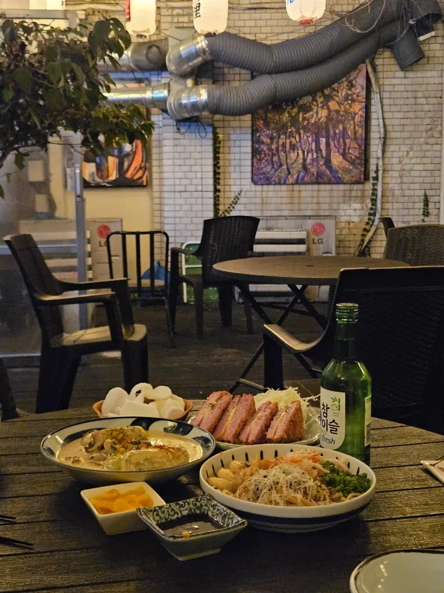 Snacks laid out on a table at Gyodong Nakwon