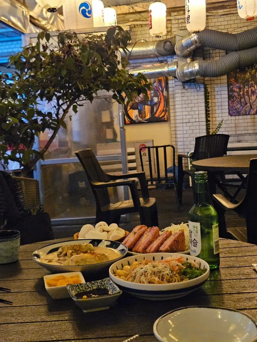 Gyodong Nakwon's space lit up at night