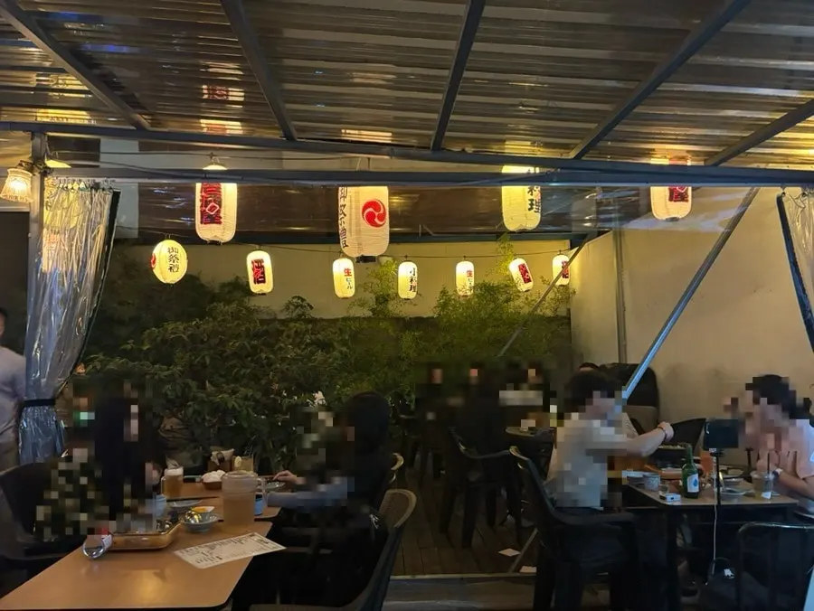 Terrace seating at Gyodong Nakwon suitable for group gatherings