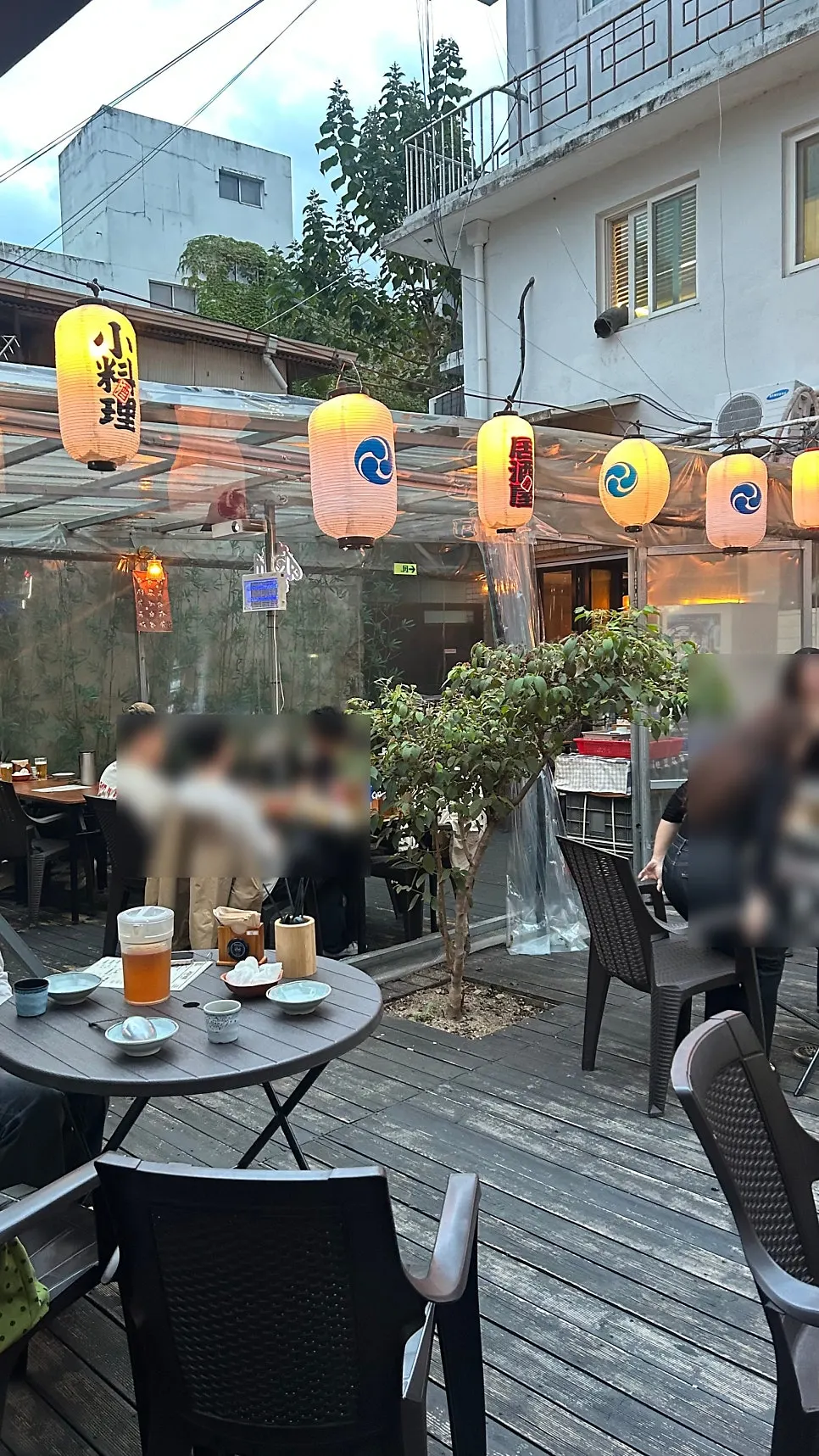 Tables and bar seating inside Gyodong Nakwon