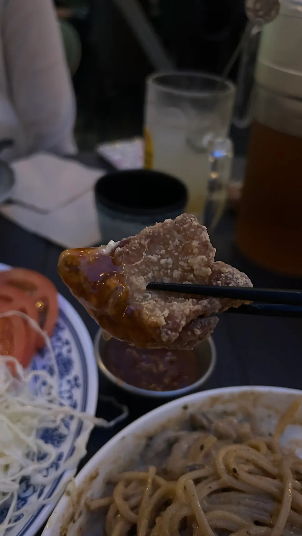The seasoned sauce served alongside chicken nanban