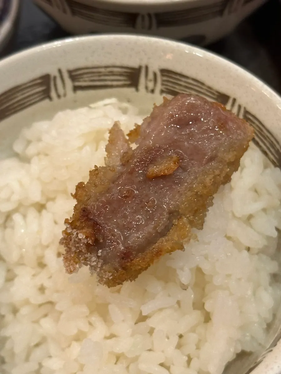 Sirloin gyukatsu dipped in teriyaki sauce