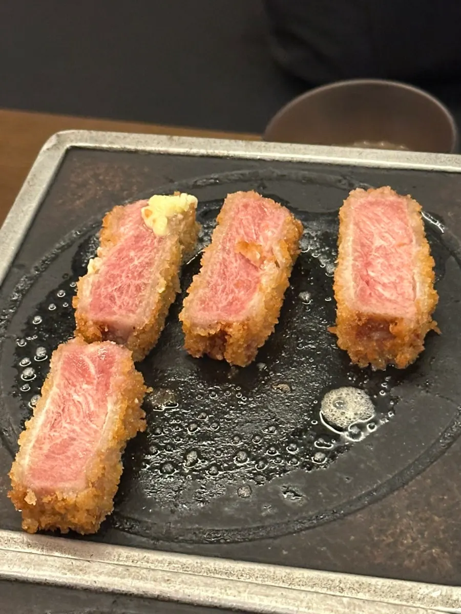 Tenderloin gyukatsu on the brazier
