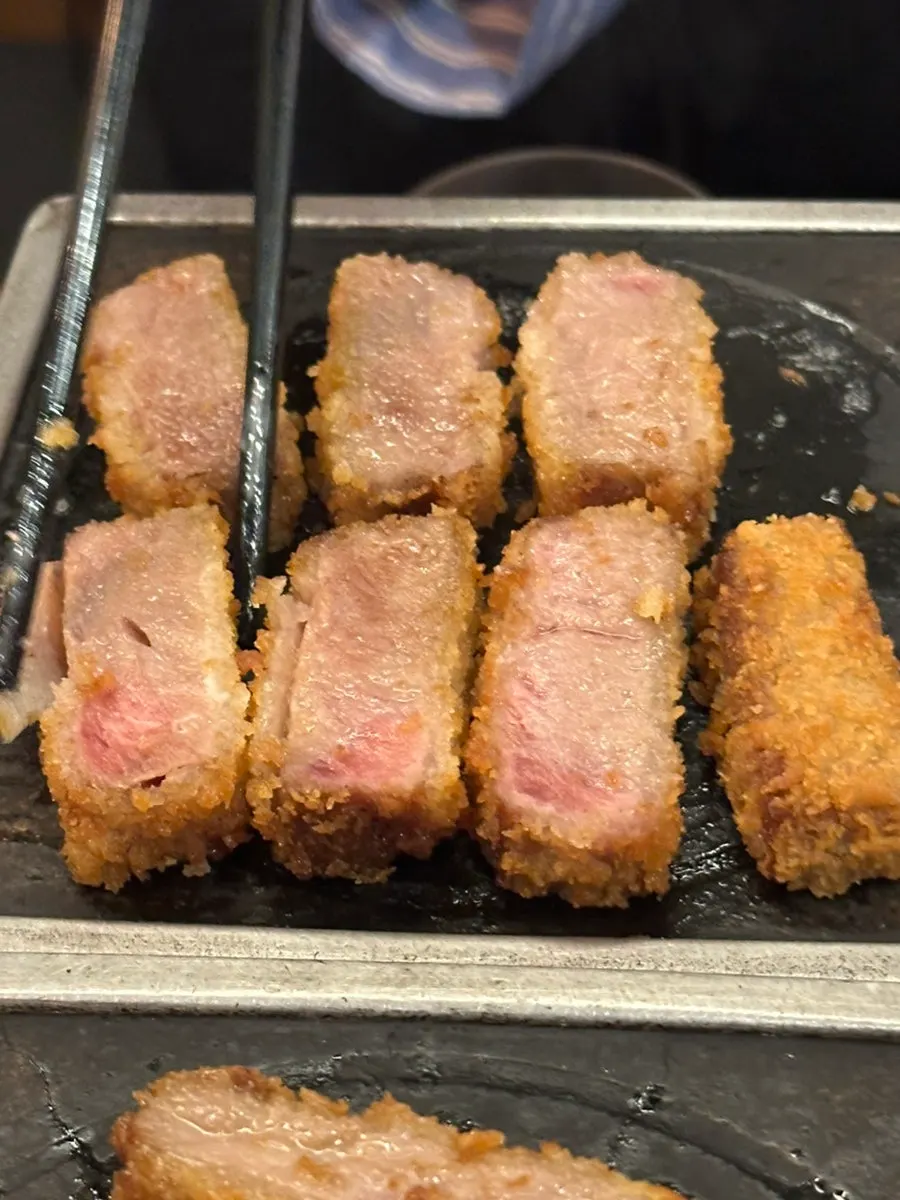 Ginger sauce served with the tenderloin gyukatsu