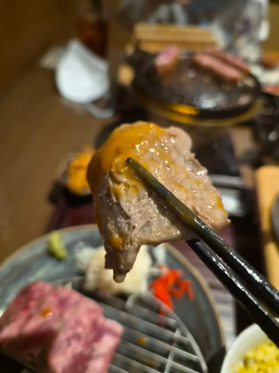 Hot stone on the brazier with side dishes