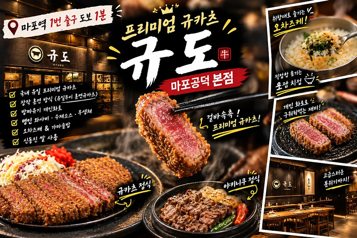규도 마포공덕 본점 훈연 규카츠 상차림