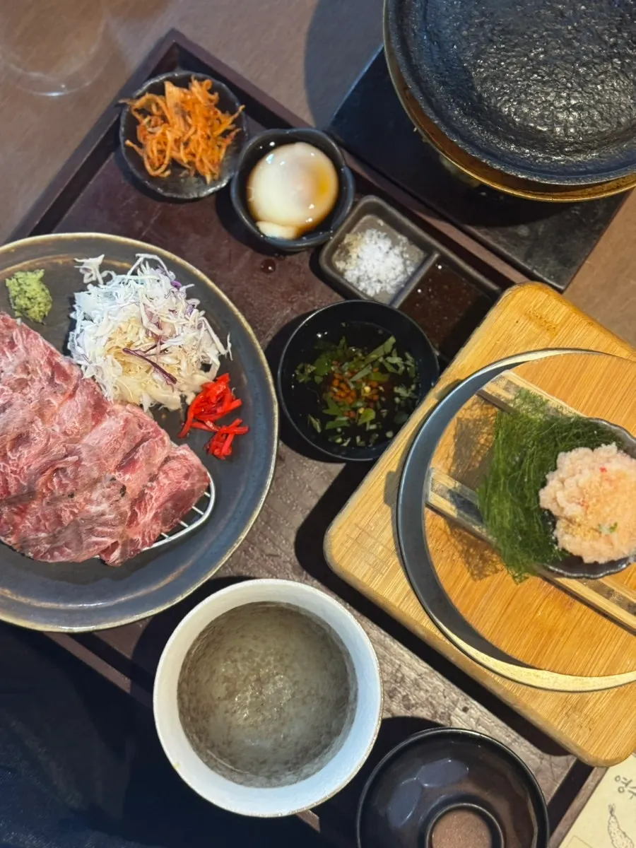 규도 수제 명이 와사비와 무생채 곁들임