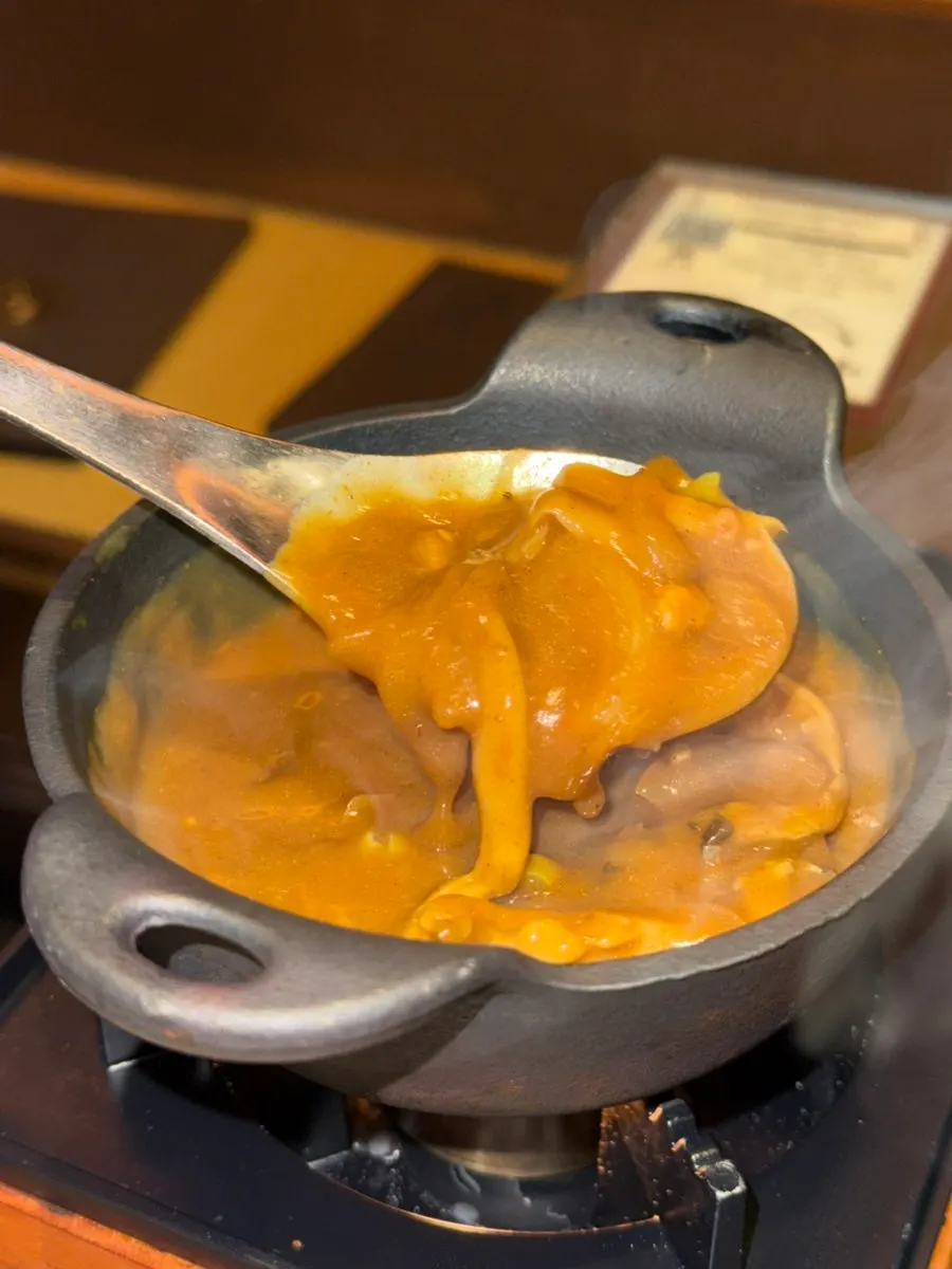 밥에 곁들인 진한 카레
