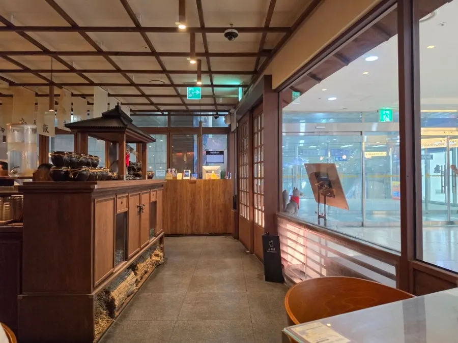 Upscale Japanese-restaurant-style seating inside Gyudo