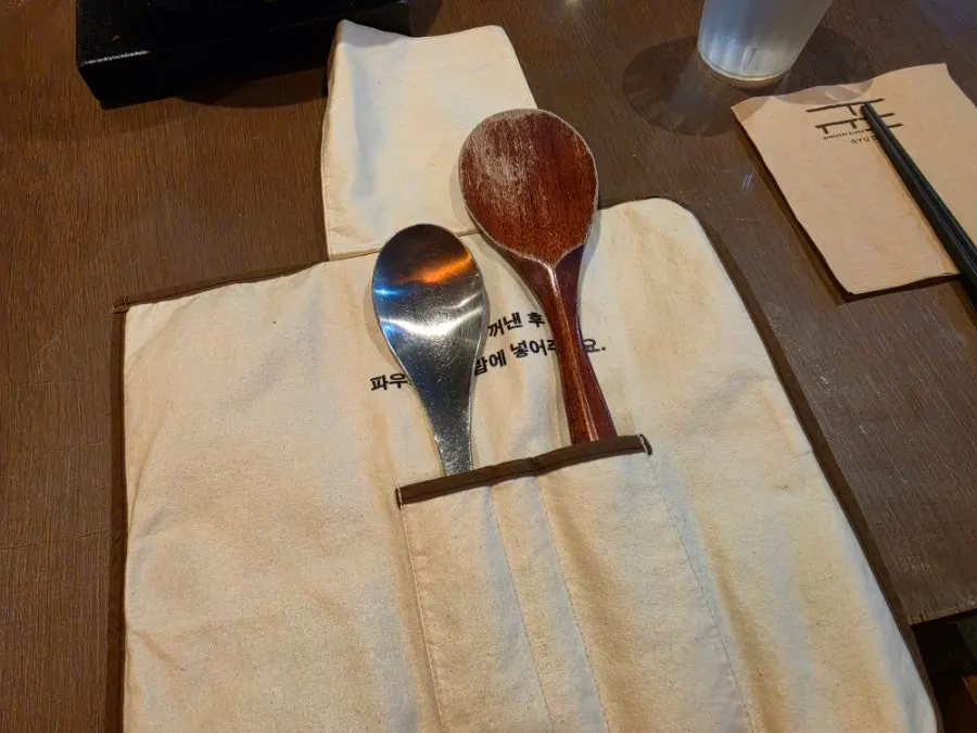 Cutlery set in a fabric pouch